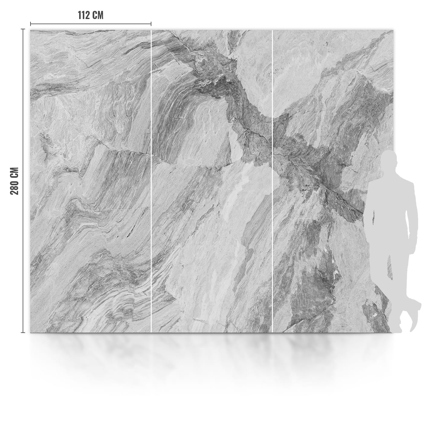 WPC Płyta Węglowa Grey Wave Błyszcząca 280x112 cm